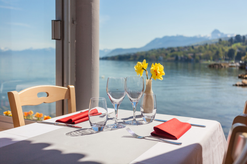 Vue depuis la salle du restaurant