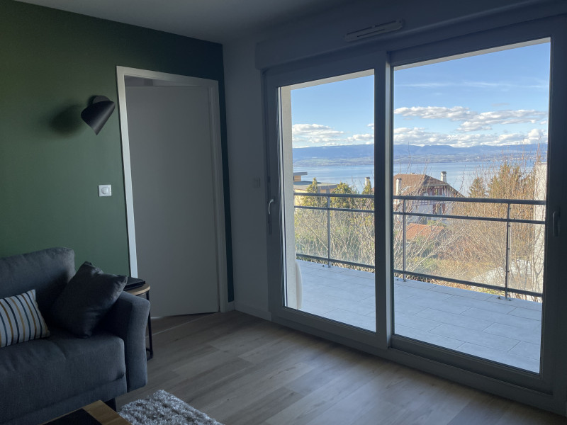 Salon avec vue lac Salon avec vue lac